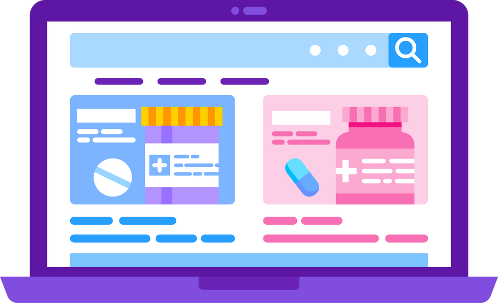 Online Pharmacy Drug Store Website Illustration